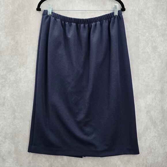 Leslie Fay Blue Knee Length Slit Stretch Executive Skirt Plus 14 - Picture 1 of 6